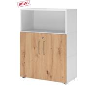 FlexWall | 3 HC | Portes + corps | avec pieds réglables - Blanc/Chêne Cendré