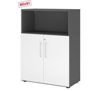 FlexWall | 3 HC | Portes + corps | avec pieds réglables - Graphite/Blanc