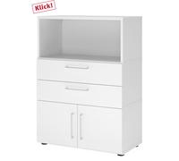 FlexWall | 3 HC | Portes + tiroirs + corps | avec pieds réglables - Blanc/Blanc