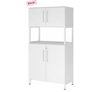 FlexWall | 4 HC | 2 x portes + cadre | avec bâti de socle - Blanc/Blanc