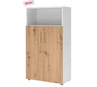 FlexWall | 4 HC | Portes + corps | avec pieds réglables - Blanc/Chêne Cendré