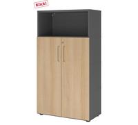FlexWall | 4 HC | Portes + corps | avec pieds réglables - Graphite/Chêne