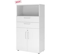 FlexWall | 4 HC | Portes + tiroirs + corps | avec pieds réglables - Blanc/Blanc