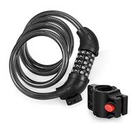 Flexzion Câble antivol à combinaison pour vélo - Câble de verrouillage de vélo à 5 chiffres, sans clé, antivol robuste avec support de montage pour vélo d'enfant, vélo électrique, moto et plus encore