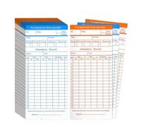 Flexzion Cartes de pointage mensuelles pour employés - Recto-verso, orange/bleu, lot de 270 cartes compatibles avec pointeuses 6 colonnes pour entreprises