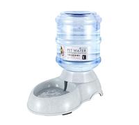 Flexzion Distributeur d'eau en Plastique antimicrobien pour Animal de Compagnie (4,5 L) - Versement Automatique de l'eau dans la gamelle, Fontaine à Eau, Bol et Support pour Animal, Chien ou Chat