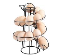 Flexzion Egg Skelter Support à œufs moderne en spirale pour comptoir (présentoir à œufs moyen) - Support à œufs filaire autonome pour œufs frais, support distributeur, étagère de rangement pour