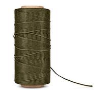 Flexzion Fil ciré en polyester 150D pour couture du cuir, reliure, couture, réparation, perlage et projets de bricolage (vert kaki)