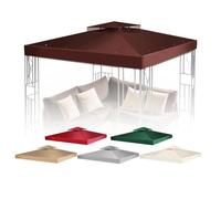 Flexzion Housse de Rechange pour tonnelle de 3,6 x 3,6 m - Protection UV30+ et résistante à l'eau pour extérieur, Pare-Soleil, Jardin, terrasse, pavillon (Marron)