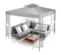 Flexzion Housse de Rechange pour tonnelle de 3,6 x 3,6 m - Protection UV30+ et résistante à l'eau pour extérieur, Pare-Soleil, Jardin, terrasse, pavillon (Gris)