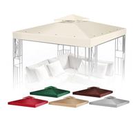 Flexzion Housse de Rechange pour tonnelle de 3,6 x 3,6 m - Protection UV30+ et résistante à l'eau pour extérieur, Pare-Soleil, Jardin, terrasse, pavillon (Ivoire)