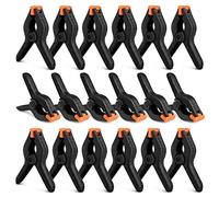 Flexzion Lot de 18 pinces à ressort robustes en mousseline avec dents réglables amovibles - 10,2 cm (lot de 18) clips en nylon de qualité supérieure pour boiserie œuvre toile de fond studio de