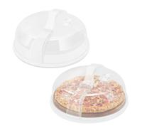 Flexzion Lot de 2 couvercles alimentaires pour micro-ondes de 26,7 cm, en plastique sans BPA, protection anti-éclaboussures, avec trou d'aération réglable, passe au lave-vaisselle, poignée facile à