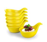 Flexzion Lot de 6 petits bols à tremper en céramique avec poignée, tasses à condiments, plats à sauce soja, ramequins en porcelaine, porte-sauce, conteneurs pour petits plats d'accompagnement, sauces,