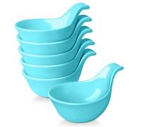 Flexzion Lot de 6 petits bols en céramique pour trempage avec poignée, tasses à condiments, plats à sauce soja, ramequins en porcelaine, porte-sauce, récipients pour petits plats d'accompagnement,