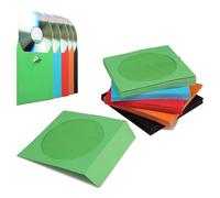 Flexzion Pochette CD papier, Enveloppe CD/DVD en papier - lot de 100, 5 couleurs, avec fenêtre transparente et rabat, 100gsm, couleur durable, parfaite pour storage et protection de CD/DVD/disque de