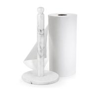 Flexzion Porte-Serviettes en Papier marbré - Blanc 30,5 cm - Support pour Serviettes en Papier avec Base lestée en marbre pour Rouleaux de Papier de Taille Standard et Jumbo