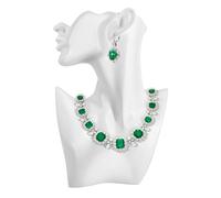 Flexzion Présentoir buste de bijoux - Mannequin de boucles d'oreilles en résine blanche pour la vente et la présentation - Présentoir de collier buste pour spectacle, boutique, petite entreprise et