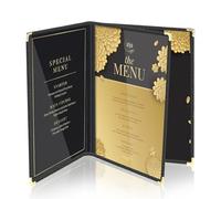 Flexzion Protège-menus 21,6 x 27,9 cm - Porte-menus style livre pour restaurant, hôtel, café, bar et pub - Protège-menus transparents avec 3 pages (6 vues), lot de 30, dossiers de menu avec