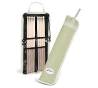 Flexzion Sac pour Baguettes de Batterie Accessoires pour Percussion Étui avec Crochet, Porte-Cartes, Sangle d'épaule réglable, poignée de Transport, Support pour 4 Paires de Baguettes