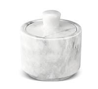 Flexzion Salière en marbre avec couvercle, récipient multifonction en marbre pour sel, poivre, paprika et herbes en poudre, boîte en marbre pour bijoux, montres et accessoires (blanc)