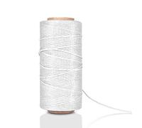 Flexzion Sujet Plat cirée - 284Yard 1 mm 150D Cire Cordes Cordon à Coudre Craft Outil Portable pour Cuir DIY Artisanat Produits Perlage Brochage Main 1 Blanc