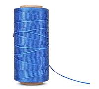 Flexzion Sujet Plat cirée - 284Yard 1 mm 150D Cire Cordes Cordon à Coudre Craft Outil Portable pour Cuir DIY Artisanat Produits Perlage Brochage Main 1 Bleu foncé