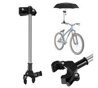 Flexzion Support de parapluie de vélo, support de fixation universel, montage rapide, longueur réglable, poignée tube réglable pour vélo, gadget de sport, poussette, fauteuil roulant