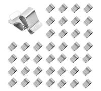 Fleymu 40 Pièces Pinces en U Métalliques, Acier Inoxydable Ressort, Pinces de Fixation Réglables Argentées, pour Grilles de Protection et Covers de Vide Sanitaire, Récupérables
