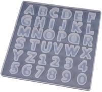 Fleymu Lettres Chiffres Silicone Moulle Moule Chocolat Bonbons Cuisson Moule DIY Silicone Résine Moules Artisanat Decoratif pour Pendentifs Fabrication de Bijoux DIY Artisanat avec Moulage Moules