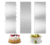 Fleymu Racloir Gateau, 3 Pièces de grattoirs à gâteau en Acier Inoxydable Lisseur Gateau Patisserie Grattoir, Lisse Décoration de Peigne Outil de Pâtisserie pour Crème, Gâteau, Pâtisserie