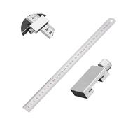 Fleymu Règle de Butée en Acier Inoxydable, 30 cm Règle de Butée avec Butée en Métal Outil de Traçage, Trusquin de Traçage, Reglet, Outil de Mesure, pour Le Travail du Bois, le Bricolage, l'artisanat