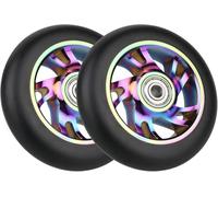 Fleymu Roues de Trottinette Pro Stunt 100mm, 2Pcs Scooter Replacement Wheels avec ABEC 9 Roulement, Compatible Trottinette Stunt et la plupart des trottinettes Freestyle avec roues de 100 mm