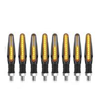 FLFHDUP Panneau de phare de moto Clignotants de moto, clignotant ambre, eau courante, relais intégré, lampe de signalisation, feux clignotants Motorcycle front light bar(8 Pcs)