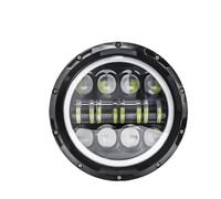 FLFHDUP Panneau de phare de moto Kit d'éclairage avant pour phares ronds Convient pour Yamaha Convient pour Harley Road King 7" Motorcycle front light bar(7 Inch 16LED B)