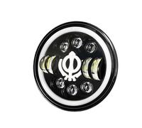 FLFHDUP Panneau de phare de moto Kit d'éclairage avant pour phares ronds Convient pour Yamaha Convient pour Harley Road King 7" Motorcycle front light bar(7 Inch Flower)