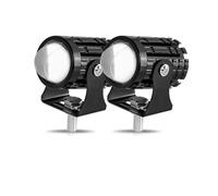 FLFHDUP Panneau de phare de moto Projecteur de phare de moto, lentille bicolore, lampe de conduite de scooter ATV, feu antibrouillard, lampe de projecteur auxiliaire(2PC Yellow No Switch)