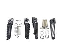 FLFHDUP Pédale de Moto Convient pour Kawasaki Z750 Z800 Z1000 ER6F ER6N ZX-6R ZX-9R ZX-10R ZX-12R ZZR1200 Repose-Pieds Avant/arrière Remplacement de pédale(Bright Black 1 Sets)