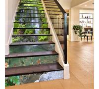 FLFK 3D Champ d'étoiles dans l'espace Autocollants d'escalier auto-adhésifs Peler et coller Escalier Riser Stickers pour la décoration domicile 39.3"x7"x15Pcs