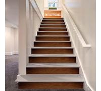 FLFK 3D Lot de Grain de bois vintage Autocollants d'escalier- Peler et coller Escalier Riser Autocollants-Imperméable Autocollants Escaliers pour la décoration domicile 39.3"x7"x13Pcs
