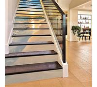FLFK 3D Océan Plage Autocollants d'escalier auto-adhésifs Escalier Riser Stickers Décor Escalier Murale 39.3"x 7"x 15Pcs
