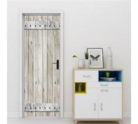 FLFK Motif en bois Vintage Autocollant Porte Affiche Peler et coller 3D pour Cuisine Chambre Salle de Bain Auto-adhésif Amovible Murale Décoration 85X215cm