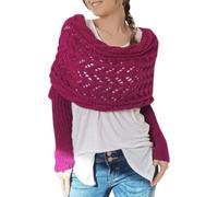 FLFXYFB Sweater Scarf with Sleeves for Women Multifunctional Crochet Knitted Wrap Cable Sweater Scarf Wrap Shawl (G,One Size)