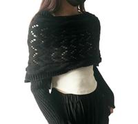 FLFXYFB Sweater Scarf with Sleeves for Women Multifunctional Crochet Knitted Wrap Cable Sweater Scarf Wrap Shawl (D,One Size)