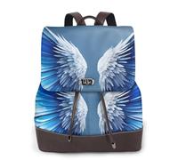 FLGHJNBJN Angel Wing Sac à dos polyvalent en cuir pour femme, sac à dos élégant en polyuréthane pour les trajets quotidiens, l'université, les voyages, l'extérieur