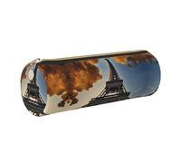 FLGHJNBJN Belle trousse à crayons en cuir écologique avec fermeture éclair lisse et grande capacité Motif Tour Eiffel Paris, doré, Taille unique, Porte-cartes