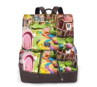 FLGHJNBJN Candy Land Sac à dos polyvalent en cuir pour femme, sac à dos élégant en polyuréthane pour les déplacements, l'université, les voyages, l'extérieur
