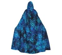 FLGHJNBJN Cape bleue tortue de mer pour homme et femme, cape à capuche Renaissance adulte, cape médiévale, cape pour costumes d'Halloween et cosplay