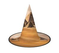 FLGHJNBJN Chapeau de sorcière imprimé pyramides d'Égypte - Chapeau de sorcière d'Halloween - Accessoire de costume de sorcière pour Halloween, cosplay, fête, vacances