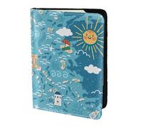 FLGHJNBJN Étui de passeport de voyage avec poche de rangement pour documents et carte de la Grèce - Indispensable pour le voyage - En cuir synthétique